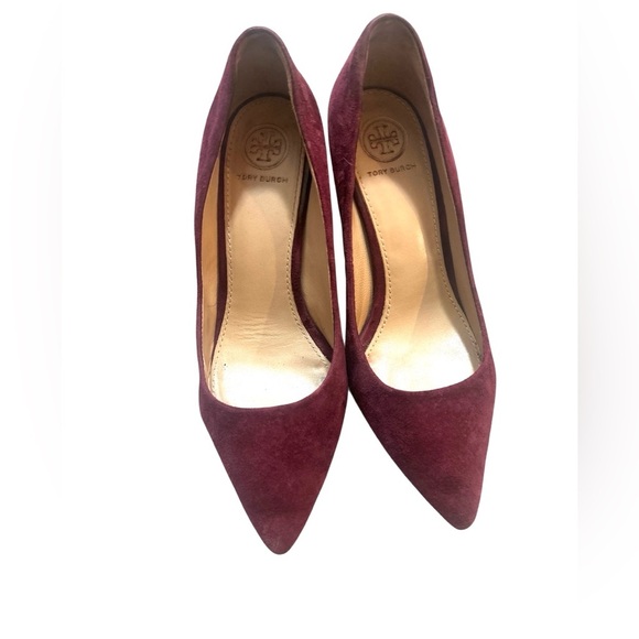Tory Burch Elana Suede 85mm Pumps Heels Pointed Toe - Picture 7 of 9
